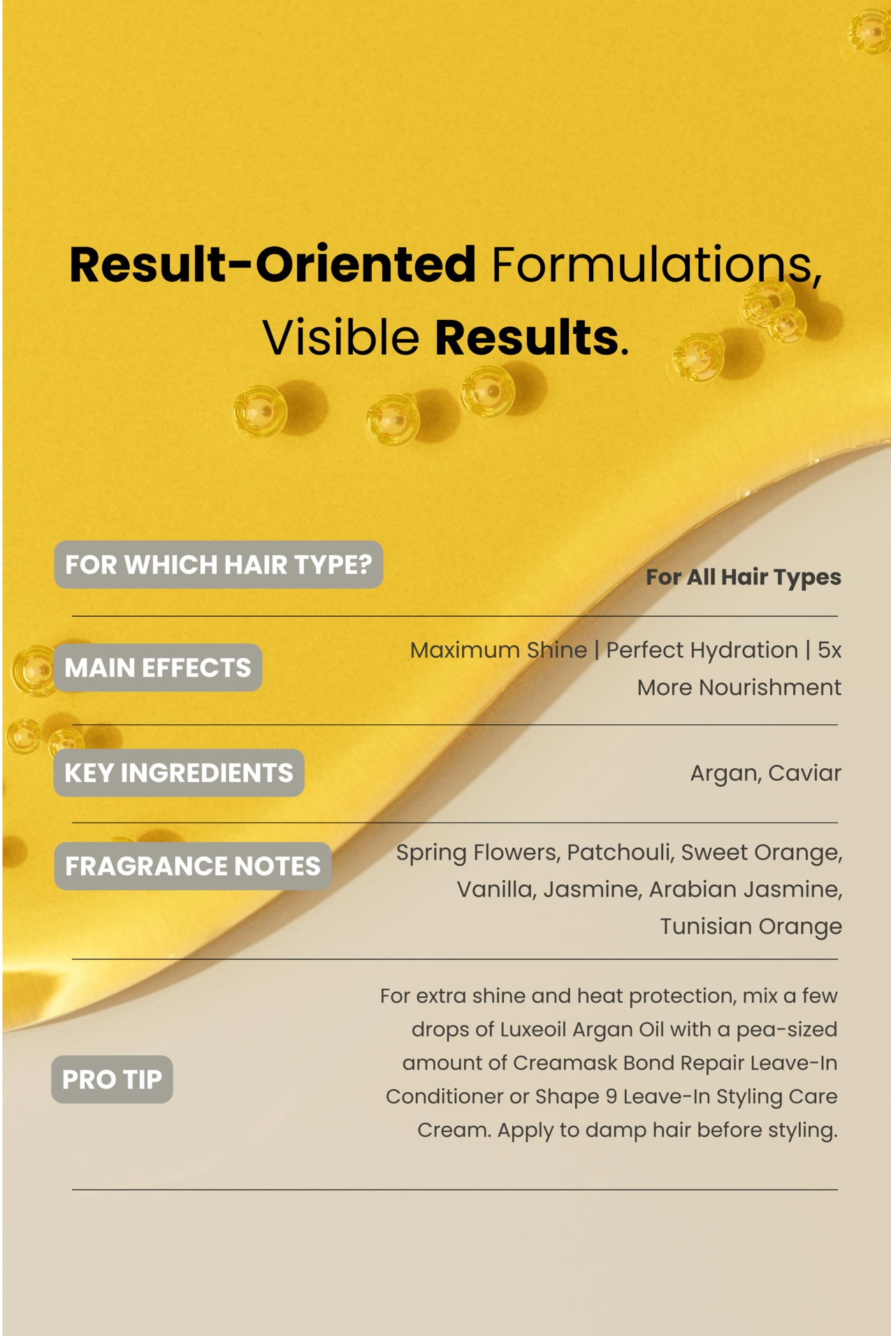 Ulei Profesional MATSU Luxeoil – Ulei cu Argan și Keratină pentru Strălucire Absolută (50ml)
