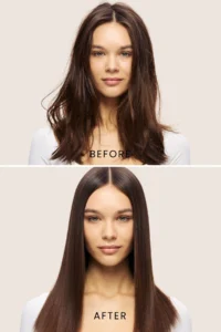 Silk Glaze – Spray Anti-Frizz activat cu căldură, efect de strălucire „glass hair”