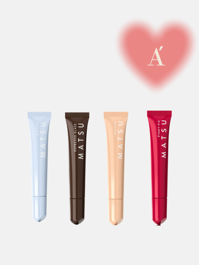 Set 4 Balsamuri de Buze Matsu – Pinky Pie, Ice Pop, Espresso & Peachy