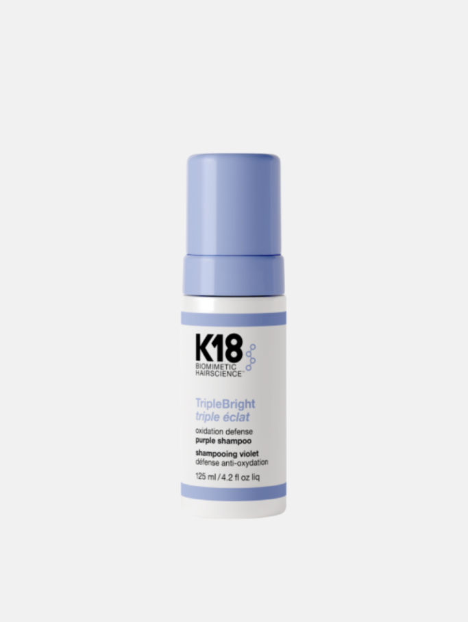 Șampon Violet K18 Triple Bright – Neutralizare Tonuri Galbene, Luminozitate și Reparare Moleculară (125ml)