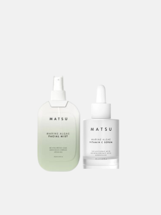 Set Luminozitate Marine Algae, Ser cu Vitamina C și Mist Hidratant pentru Ten
